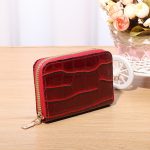 Unisex Fashion Crocodile Zip Mini PU Wallet - Image 2