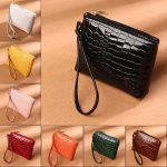Women Vintage Crocodile Embossed Zip Mini Wallet - Image 2