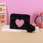 Women Fashion Plush Heart Zipper Wallet - Image 3