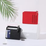 Women Fashion Simple Solid Color Litchi Zipper Wallet - Image 3