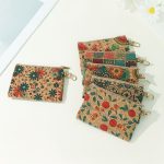 Wholesale Women Fashion Vintage Cashew Watermelon Floral Print Square Zipper Wallet - Image 3