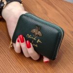 Women Fashion Simple Bee Letter Decorative Multi-Card Zipper Wallet - Image 2