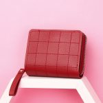 Wholesale Women Fashion Solid Color PU Zipper Mini Square Wallet