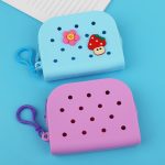 Wholesale Women Casual Cute Solid Color Hollow Silicone Zipper Wallets - Image 3