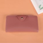 Wholesale Women Fashion Casual Solid Color Multi-Card Slot PU Zipper Two-Fold Wallets - Image 2