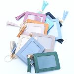 Wholesale Women Fashion Retro Solid Color Pu Tassel Card Keychain Wallet - Image 4