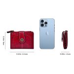 Wholesale Women Fashion Retro Solid Color Oil Leather Hollow-Out Multifunctional Zipper Wallet - Image 3