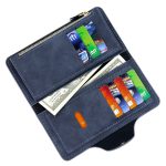 Men Fashion Splicing Magnetic Buckle Multi-Card Long Wallet - Image 3
