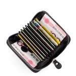 Wholesale Men Fashion Retro Solid Color Zipper Multi-Card Wallet - Image 2