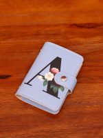 Women Fashion Letter Floral Element Printed Small Card Bag Wallets - Image 2