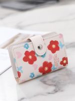 Women Fashion Floral Pattern Printed Card Bag Wallet - Image 3