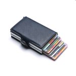 Wholesale Fashion Casual Pu Double Box Aluminum Alloy Automatic Elastic Card Metal Wallet - Image 4