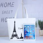 Wholesale Women Fashion Casual Printed Large Capacity Canvas Beach Bag - Image 3
