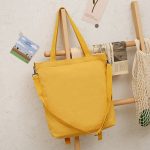 Wholesale Student Campus Large-Capacity Square Canvas Shoulder Tote Bag Letter Shopping Bag - Image 3