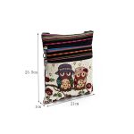Wholesale Women'S Ethnic Double Zip Owl Print Shopping Bag - Image 2