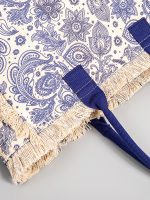 Wholesale Women Fashion Casual Boho Large Capacity Zipper Tassels Tote Bag - Image 4