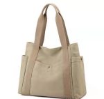 Wholesale Women Casual Solid Color Large Capacity Clutch One Shoulder Tote Canvas Bag