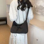 Women Fashion Casual Drawstring Canvas Shoulder Bag - Image 3