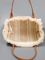 Bohemian Large Capacity Tassel Canvas Tote Bag - Image 4