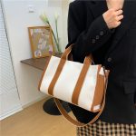 Wholesale Women Fashion Large Capacity Canvas Handle Bag - Image 3