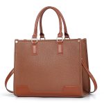 Wholesale Women Fashion Casual Color Block Large Capacity Handbag - Image 3