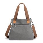 Wholesale Women Casual Hand-Held zipper Large Capacity Canvas Bag - Image 3