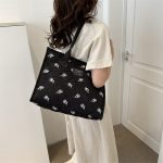 Wholesale Women Casual Rose Embroidered Canvas Large Capacity Tote Bag - Image 3