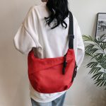 Wholesale Women Simple Casual Solid Color Canvas Shoulder Bag - Image 2