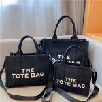 Wholesale Women Fashionable Solid Color Large Capacity Letter Canvas Tote Bag