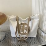 Wholesale Women Simple Casual Letter Large Capacity Square Canvas Tote Bag - Image 2
