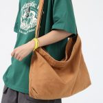 Wholesale Women Casual Solid Color Canvas Large Capacity Shoulder Bag