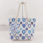 Women Stylish Evil Eye Printed Large-Capacity Canvas Tote Bag - Image 3