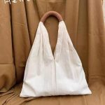 Wholesale Summer Women Simple Solid Color Large Capacity Canvas Tote - Image 3