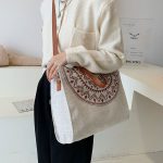 Wholesale Women Casual Design Canvas Shoulder Handle Tote Bag - Image 3