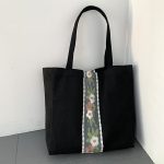 Wholesale Women Fashion Floral Embroidered Large Capacity Canvas Tote Bag - Image 2