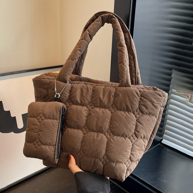 main_2-140 Wholesale Women Fashion Casual Solid Color Space Cotton Tote Bag - Image 1