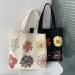 Wholesale Women Fashion Cartoon Painting Large Capacity Canvas Tote Bag - Image 2