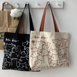 Wholesale Women Cartoon Animal Print Large Capacity Canvas Tote Bag - Image 2