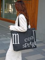 Wholesale Simple Large-Capacity Letter-Print Canvas Tote Bag - Image 2