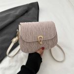 Wholesale Summer Women Simple Fashion Creased Flap Lock Crossbody Bag - Image 3