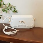Wholesale Women Fashion Casual Solid Color Bowknot Buckle Crossbody Bag