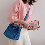 Wholesale Women Fashion Casual Large Capacity Canvas Denim Crossbody Bag - Image 2