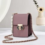 Wholesale Women Fashion Casual Solid Color Chain Crossbody Bag