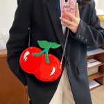 Wholesale Women Fashion Cute Fruit Cherry Shape Small Round Creative Crossbody Bag - Image 2