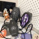 Wholesale Women Fashion Gothic Halloween Embroidered Spider Skull Crossbody Bag - Image 3