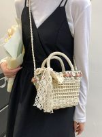 Wholesale Women Fashion Casual Vacation Straw Woven Beach Handbag - Image 3