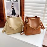Wholesale Women Fashion Chain Decorative Solid Color Large Capacity Bucket Crossbody Bag - Image 2