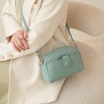 Women Fashion Simple Solid Color Small Square Crossbody Bag - Image 4