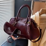 Wholesale Women Casual Simple Solid Color Splicing With Pendant Handbag