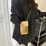 Women Casual Simple Solid Color Mobile Phone Crossbody Bag - Image 3